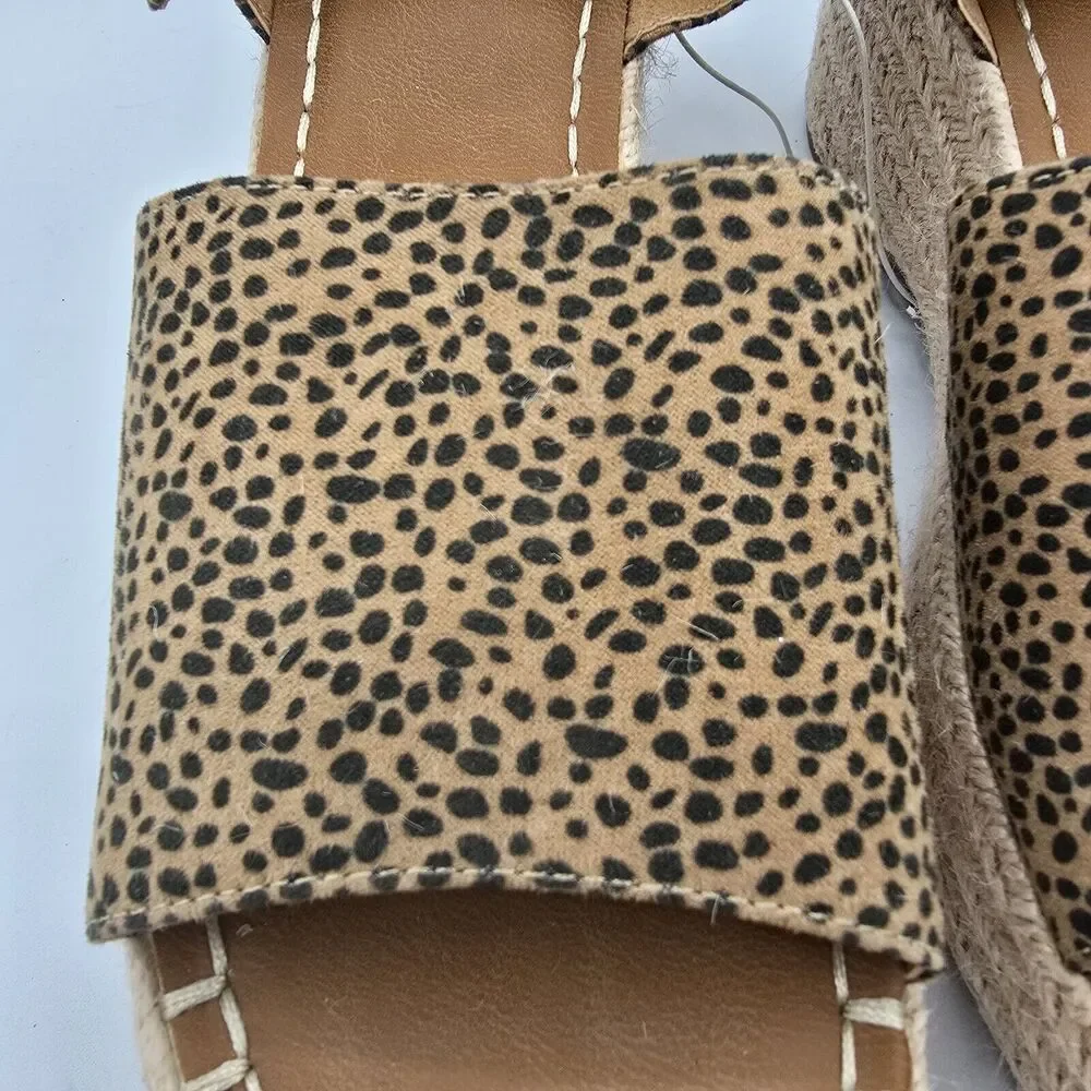 Size 11 Universal Thread Morgan Leopard Print Espadrille Wedge Woven Heel womens